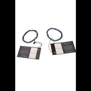 Alkeme 2-Pack Bracelets Gemstones Elastic Band Blue